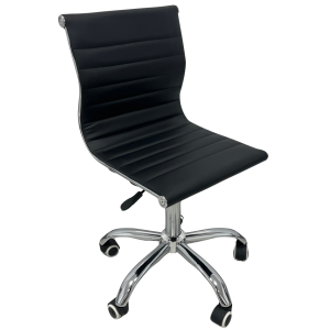 LIFE καρέκλα γραφείου ΔΕΡΜΑΤΙΝΗ ΜΑΥΡΗ / 41x43xΗ76-88