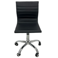 LIFE καρέκλα γραφείου ΔΕΡΜΑΤΙΝΗ ΜΑΥΡΗ / 41x43xΗ76-88