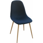 LINA καρέκλα μεταλλική ΞΥΛΟ ΦΥΣΙΚΟ με ταπετσαρία ύφασμα ΜΑΥΡΟ, 45x53x85