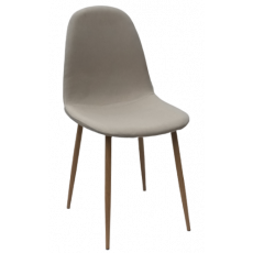 LINA καρέκλα μεταλλική ΞΥΛΟ ΦΥΣΙΚΟ με ταπετσαρία ύφασμα ΕΚΡΟΥ, 45x53x85