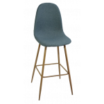 LINA-STOOL σκαμπό ψηλό μεταλλικό ΞΥΛΟ ύφασμα ΓΚΡΙ, 44x50x116