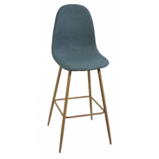 LINA-STOOL σκαμπό ψηλό μεταλλικό ΞΥΛΟ ύφασμα ΓΚΡΙ, 44x50x116