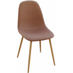 LINA καρέκλα μεταλλική ΞΥΛΟ ΦΥΣΙΚΟ με ταπετσαρία ύφασμα ΚΑΦΕ, 45x53x85