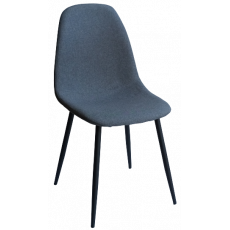 LINA καρέκλα μεταλλική ΜΑΥΡΗ με ταπετσαρία ύφασμα ΓΚΡΙ 45x53x85