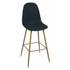 LINA-STOOL σκαμπό ψηλό μεταλλικό ΞΥΛΟ ύφασμα ΜΑΥΡΟ, 44x50x116 LINA-STOOL σκαμπό ψηλό μεταλλικό ΞΥΛΟ ύφασμα ΜΑΥΡΟ, 44x50x116
