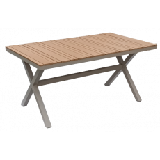 LOISE-T τραπέζι κήπου αλουμινίου ΜΟΚΑ polywood TEAK, 90x150xh75 LOISE-T τραπέζι κήπου αλουμινίου ΜΟΚΑ polywood TEAK, 90x150xh75