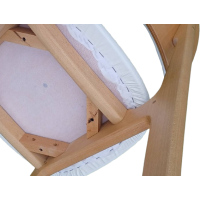 LUNA-3-ST σκαμπό ψηλό με πλάτη ξύλo ΦΥΣΙΚΟ κάθισμα δερματίνη ΛΕΥΚΗ / 44x48xH112