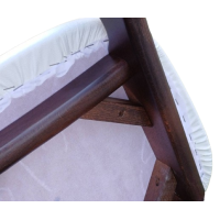 LUNA-3-ST σκαμπό ψηλό με πλάτη ξύλo ΚΑΡΥΔΙ κάθισμα δερματίνη ΛΕΥΚΗ / 44x48xH112