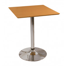 M-107-1 τραπέζι μεταλλικό χρωμίου με ξύλο ΦΥΣΙΚΟ, 60x60xh75