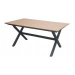 MEDITERRANEO-T τραπέζι κήπου αλουμινίου ΑΝΘΡΑΚΙ polywood TEAK, 92x160xh75 