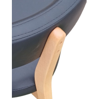 MEGAN-2 καρέκλα ξύλινη τραπεζαρίας σε χρώμα ΦΥΣΙΚΟ & κάθισμα ΔΕΡΜΑΤΙΝΗ ΜΑΥΡΗ / 50x47xH77