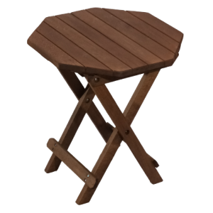 ΜΕΤΣ-ΤΠ τραπεζάκι κήπου ΠΟΛΥΓΩΝΟ-Φ45xH45 ξύλο ΕΜΠΟΤΙΣΜΟΥ ΚΑΡΥΔΙ