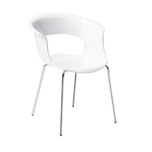 MISS B πολυθρόνα polycarbonate GLOSS ΛΕΥΚΗ / 58x58xH77
