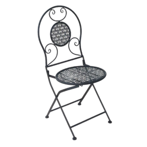 MOSAIC-C2 καρέκλα κήπου πτυσσόμενη μεταλλική ΜΑΥΡΗ / 40x45xH93