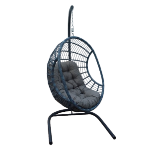 NARA κούνια μεταλλική wicker ΓΚΡΙ, Φ105xΗ130