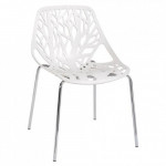 NELI καρέκλα μεταλλική χρωμίου polypropylene ΛΕΥΚΟ, 54x51x81
