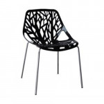 NELI καρέκλα μεταλλική χρωμίου polypropylene ΜΑΥΡΟ, 54x51x81