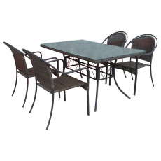 NIMES-SET σετ κήπου μεταλλικό με rattan 90x150xH75 / 55x55xH75 NIMES-SET σετ κήπου μεταλλικό με rattan 90x150xH75 / 55x55xH75