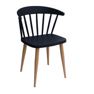 NTALTON-C καρέκλα πόδι μέταλλο ΦΥΣΙΚΟ κάθισμα polypropylene ΜΑΥΡΟ / 49x52xH75