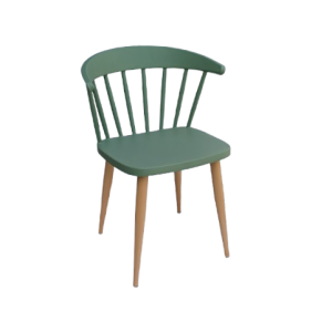 NTALTON-C καρέκλα πόδι μέταλλο ΦΥΣΙΚΟ κάθισμα polypropylene ΠΡΑΣΙΝΟ ΑΝΟΙΚΤΟ / 49x52xH75