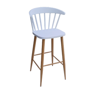 NTALTON-S σκαμπό ψηλό μεταλλικό ΞΥΛΟ polypropylene ΛΕΥΚΟ / 48x52xH75/108