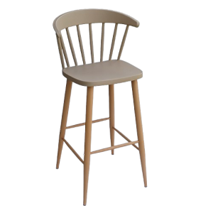 NTALTON-S σκαμπό ψηλό μεταλλικό ΞΥΛΟ polypropylene ΜΟΚΑ / 48x52xH75/108