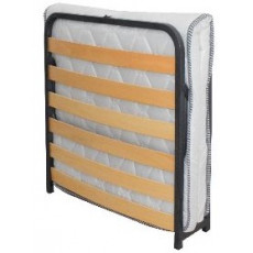 ΝΤΙΒΑΝΙ-ΤΑΒΛΑ κρεβάτι πτυσσόμενο μεταλλικό με τάβλες ξύλινες, 80x190