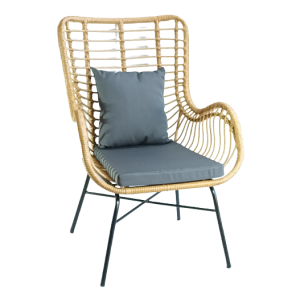 PAPU πολυθρόνα μεταλλική wicker ΦΥΣΙΚΟ, 68x77x100