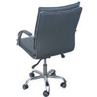 PENCIL πολυθρόνα γραφείου χαμηλή πλάτη δερματίνη ΓΚΡΙ ΑΝΟΙΚΤΟ / 58x62xΗ96-106