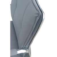 PENCIL πολυθρόνα γραφείου χαμηλή πλάτη δερματίνη ΓΚΡΙ ΑΝΟΙΚΤΟ / 58x62xΗ96-106