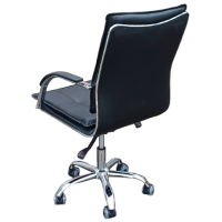 PENCIL πολυθρόνα γραφείου χαμηλή πλάτη δερματίνη ΜΑΥΡΗ / 58x62xH96-106