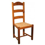 PINO-SILVIA καρέκλα με σκελετός ξύλινο ΜΕΛΙ με ψάθα, 48x43xΗ107