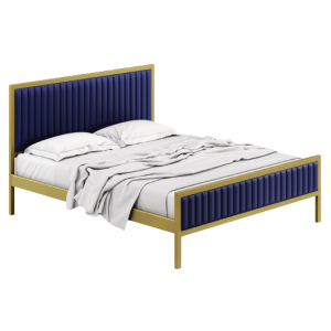 QUEEN κρεβάτι μεταλλικό-ντυμένο 160x200