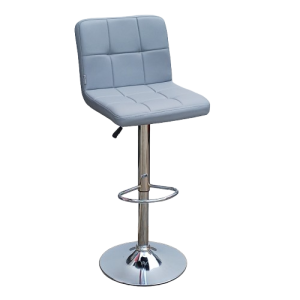 RADA σκαμπό ρυθμιζόμενo σκελετός ΧΡΩΜΙΟΥ δερματίνη ΓΚΡΙ / 45x50xΗ89-110