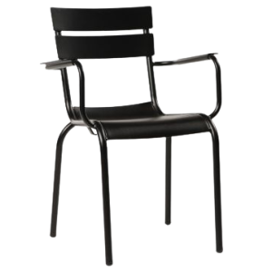 RIVOLI-A πολυθρόνα κήπου αλουμινίου ΜΑΥΡΗ, 58x55x80