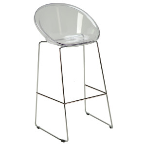 SPHERE FIX σκαμπό ψηλό polycarbonate ΔΙΑΦΑΝΟ, 49x50x100h