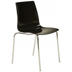 LOLLIPOP-4P καρέκλα polycarbonate gloss ΜΑΥΡΟ, 42x46x87