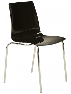LOLLIPOP-4P καρέκλα polycarbonate gloss ΜΑΥΡΟ, 42x46x87