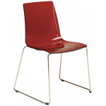 LOLLIPOP SLITTA καρέκλα polycarbonate ΔΙΑΦ. KOKKINO, 48x54x87h