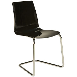 LOLLIPOP LEGS καρέκλα polycarbonate gloss ΜΑΥΡΟ, 46x46x87