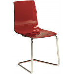 LOLLIPOP LEGS καρέκλα polycarbonate ΔΙΑΦ. ΚΟΚΚΙΝΟ, 46x46x87h
