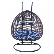 SEYHELLES κούνια μεταλλική wicker ΚΑΦΕ, 130x70xH120/Φ120xH190 SEYHELLES κούνια μεταλλική wicker ΚΑΦΕ, 130x70xH120/Φ120xH190