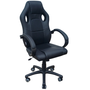 SENNA πολυθρόνα γραφείου bucket mesh-δερματίνη ΜΑΥΡΗ / 62x65xΗ110-120