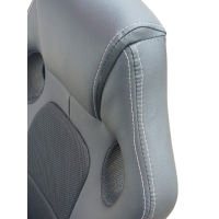 SENNA πολυθρόνα γραφείου bucket mesh-δερματίνη ΜΑΥΡΗ / 62x65xΗ110-120