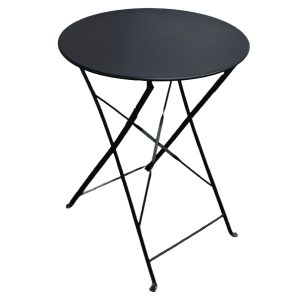 TRADITIONAL-T-ΛΑΜΑΚΙ τραπέζι κήπου μεταλλικό ΜΑΥΡΟ, Φ60xH71