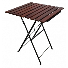 TRADITIONAL-T-WOOD τραπέζι κήπου μεταλλικό με ξύλο ΚΑΡΥΔΙ / 60x60xH70 TRADITIONAL-T-WOOD τραπέζι κήπου μεταλλικό με ξύλο ΚΑΡΥΔΙ / 60x60xH70
