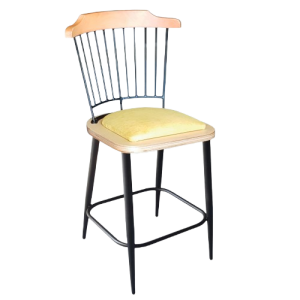 TS-536 σκαμπό ψηλό μεταλλικό πλάτη ξύλο με ΚΑΘΙΣΜΑ & ΧΡΩΜΑ ΕΠΙΛΟΓΗΣ, 41x50xH110