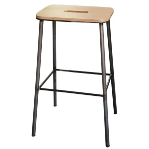 TS-583 σκαμπό ψηλό μεταλλικό με ξύλο ΧΡΩΜΑ ΕΠΙΛΟΓΗΣ, 42x35xH75