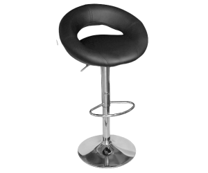 TWIST σκαμπό ρυθμιζόμενo δερματίνη ΜΑΥΡΗ / 52x48xH77-96