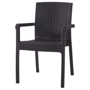 VECTOR πολυθρόνα κήπου polypropylene wicker ΚΑΦΕ, 62x58xH87